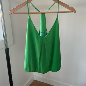 Alice + Olivia Green Silk Tank Top, Size XS